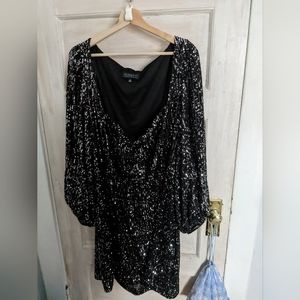 Eloquii size 26 bell sleeve sequin mini dress